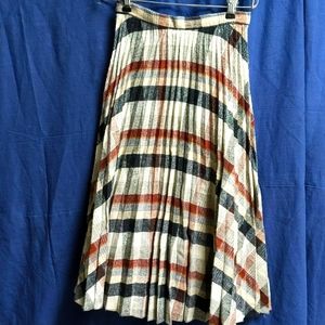 Retro Pleated Flare Skirt